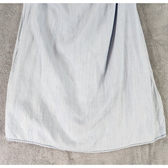 Sneak Peak Dress Womens Small Light Blue Chambray Off the Shoulder Casual Mini - Picture 7 of 11